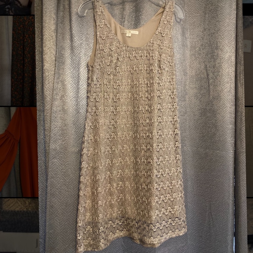 Boston proper tan dress, size medium